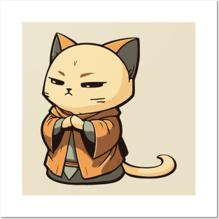 Chibi Monk Cat Posters and Art